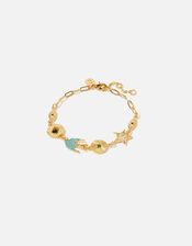 Gold-Plated Vintage Swallow Charm Bracelet, , large