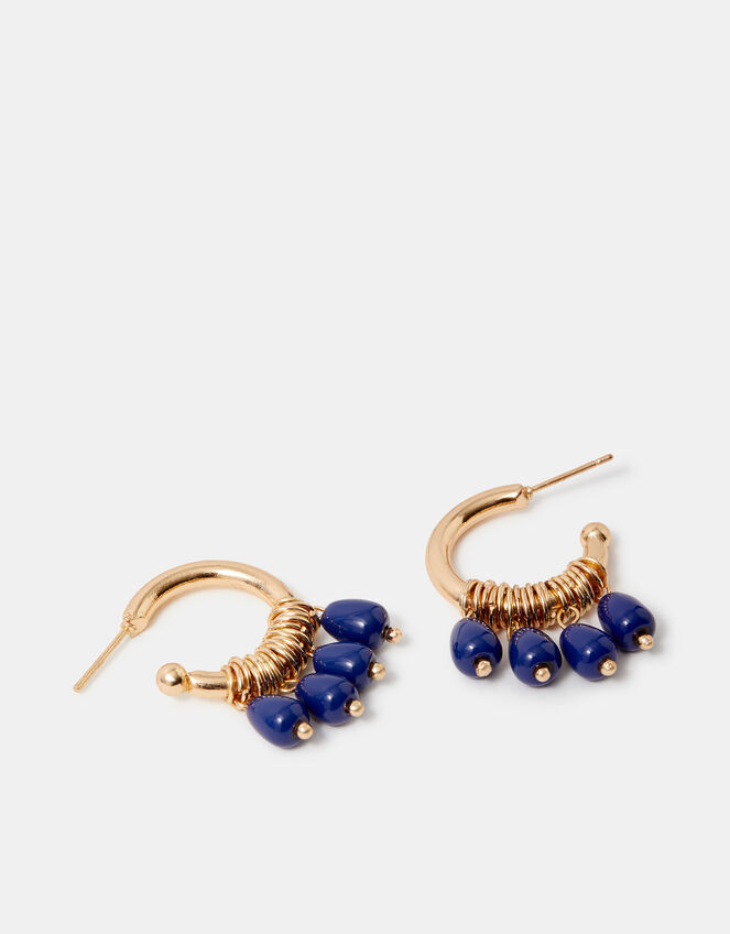 Bead Charm Hoop Earrings, , large