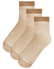 Footsie Socks Set of Three, Nude (NUDE), large