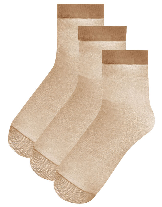 Footsie Socks Set of Three, Nude (NUDE), large