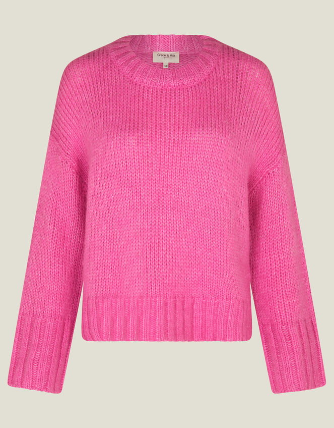 Grace & Mila Chunky Knit Jumper, Pink (PINK), large