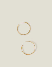 14ct Gold-Plated Thin Molten Hoop Earrings, , large