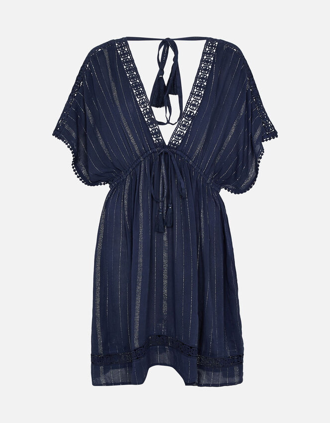 Stripe Kaftan in LENZING™ ECOVERO™, Blue (NAVY), large