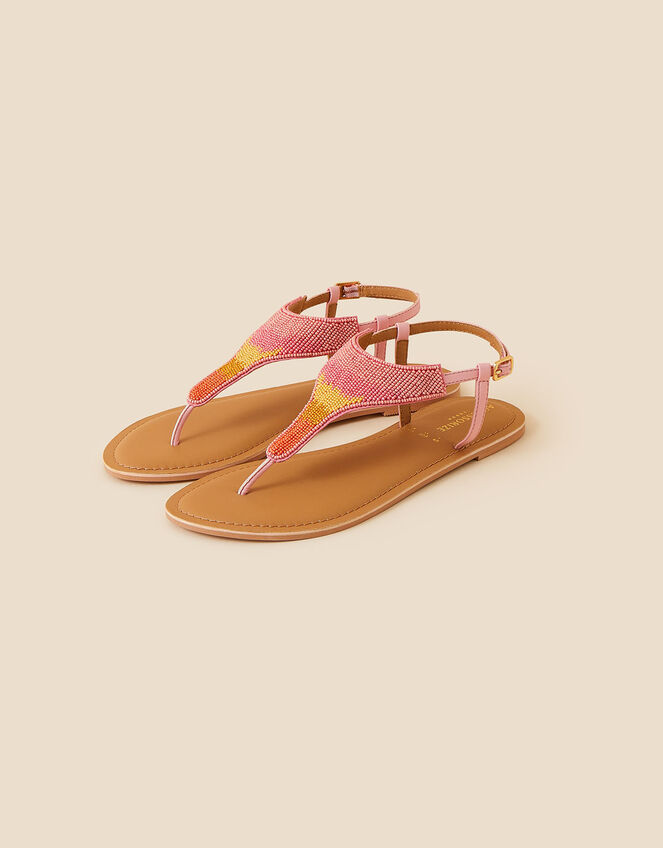 Beaded Ombre Beaded Toe-Post Sandals, Multi (BRIGHTS-MULTI), large
