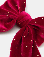Girls Velvet Bow Hair Clip, , large