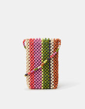 Stripe Beaded Phone Bag, , large