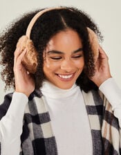 Faux Fur Earmuffs, Natural (NATURAL), large