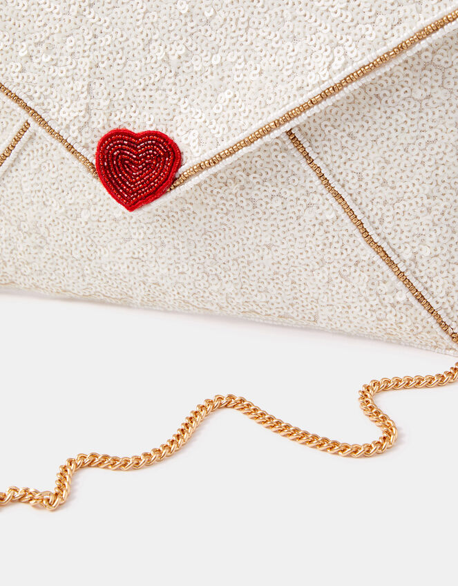 Love Letter Sequin Clutch Bag, , large