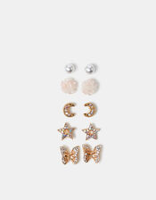 5-Pack Girls Butterfly Stud Earrings, , large