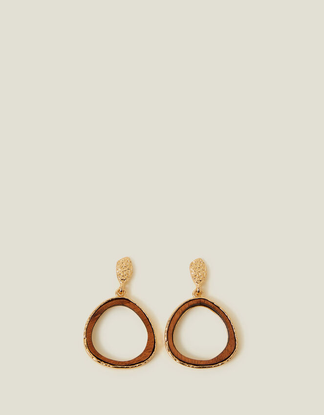 Wooden Inlay Drop Earrings , , large