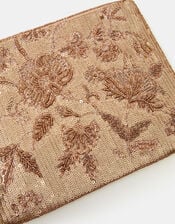 Embellished Floral Clutch Bag, , large