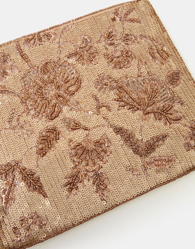 Embellished Floral Clutch Bag, , large
