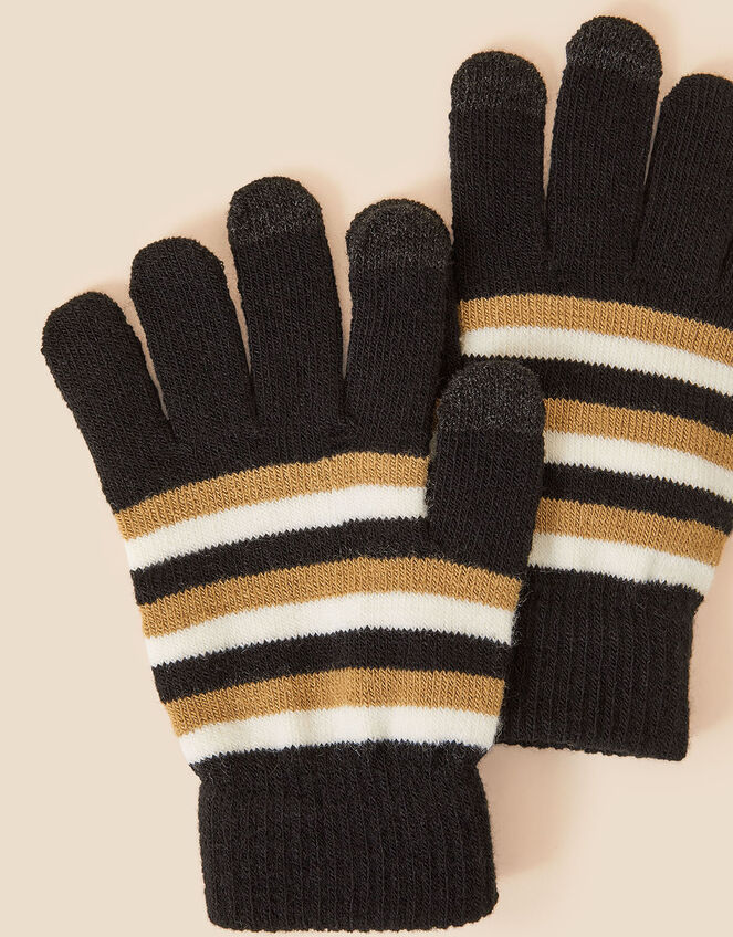 Stripe Stretch Touchscreen Gloves, , large