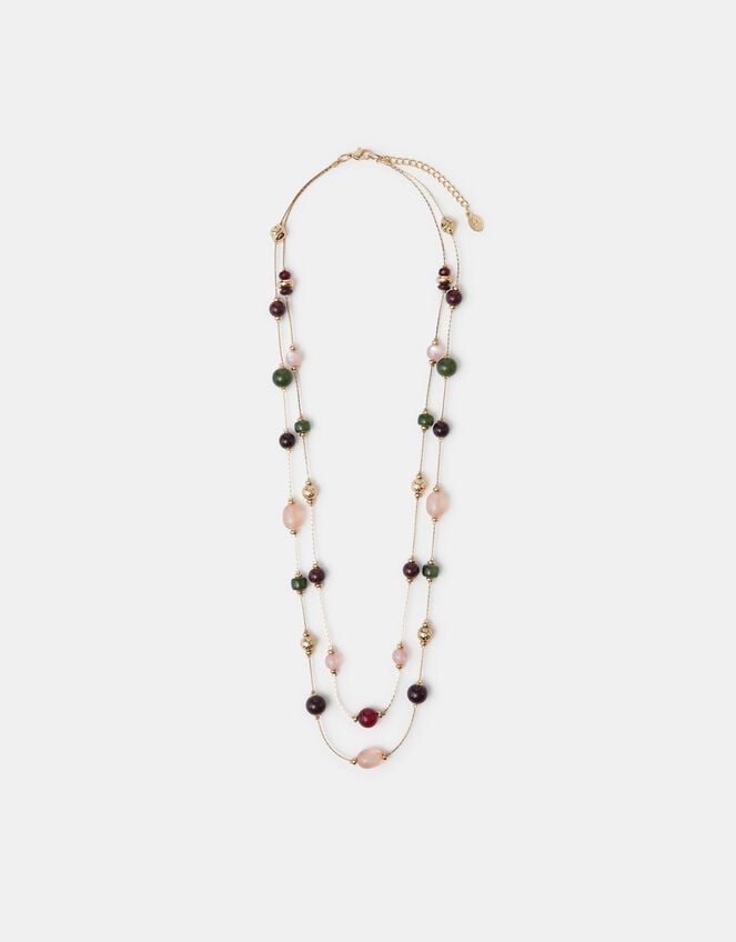 Stone Station Layered Necklace, , large