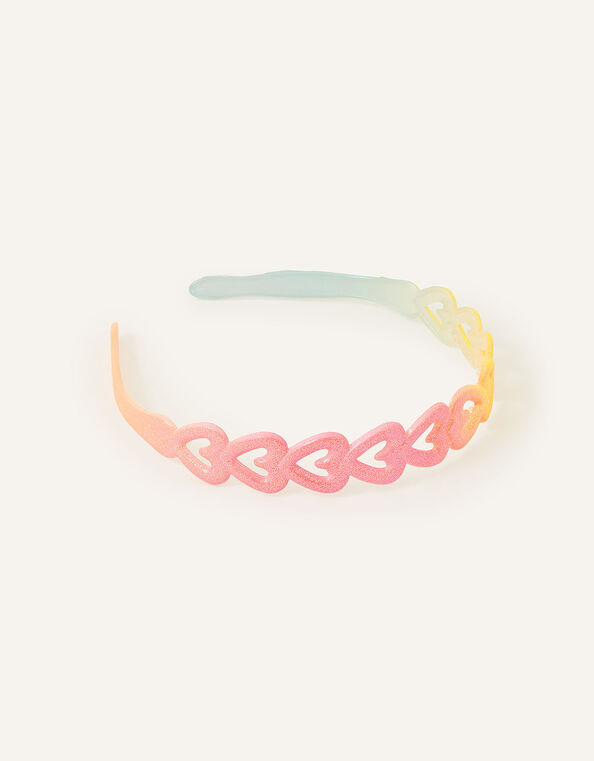 Girls Ombre Sparkle Heart Headband, , large