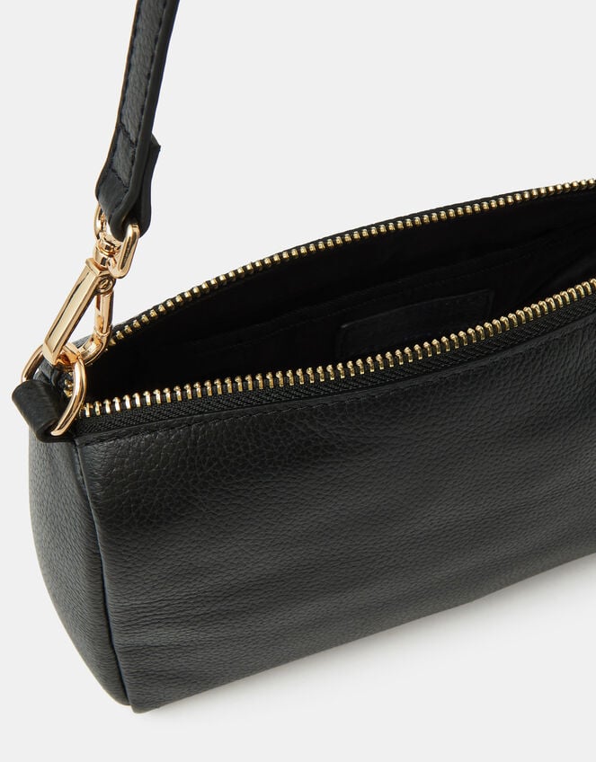 Dual Strap Leather Crossbody Bag, , large