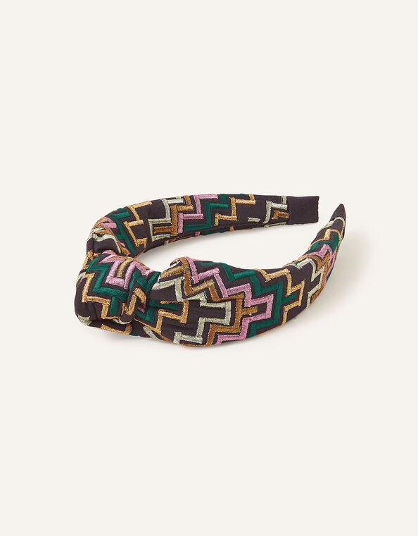 Embroidered Knot Headband , , large