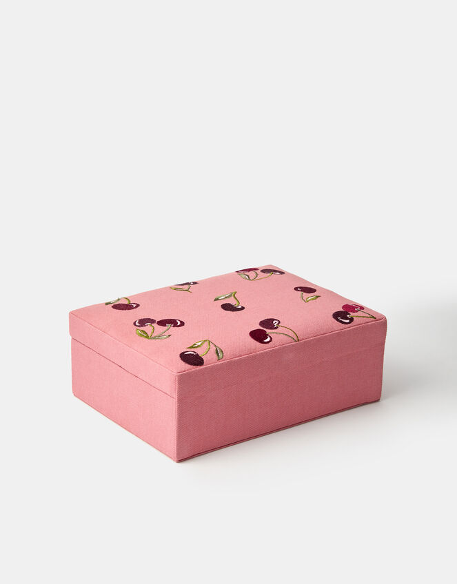 Cherry Embroidered Jewellery Box, , large