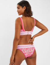 Paisley Shirred Band Bikini Top, Orange (ORANGE), large