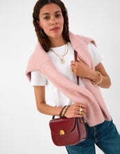 Patent Crossbody Bag, Red (BURGUNDY), large