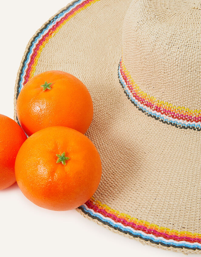 Stripe Floppy Wide Brim Hat, , large
