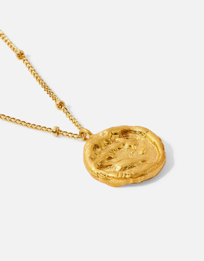 14ct Gold-Plated Molten Coin Pendant, , large