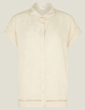 Cap Sleeve Boxy Shirt, Camel (BEIGE), large