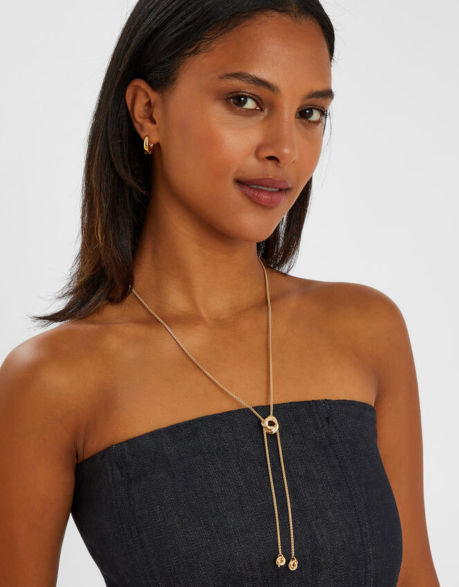 Knot Bolo Necklace Gold, , large