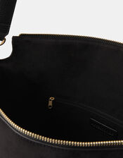 Large Slouchy Suedette Handbag, Black (BLACK), large