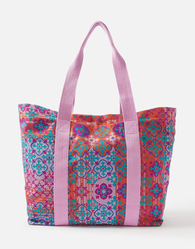 Tile Print Shopper Bag, , large
