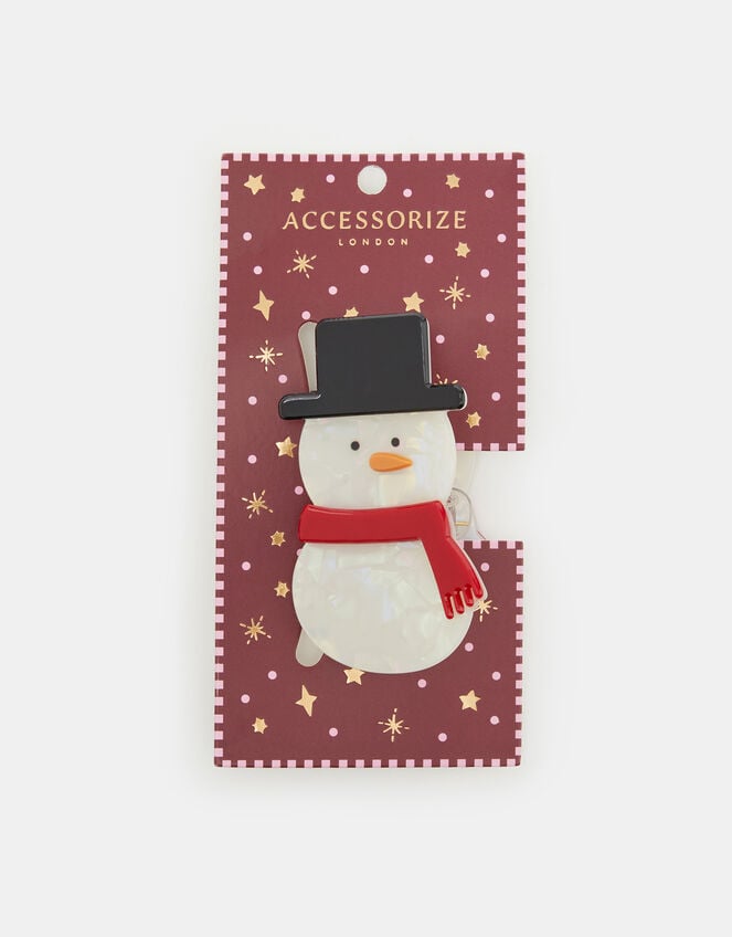 Christmas Snowman Claw Clip, , large