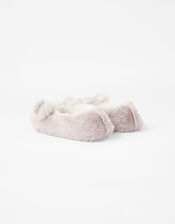 Girls Bella Bunny Fluffy Slippers, Grey (GREY), large