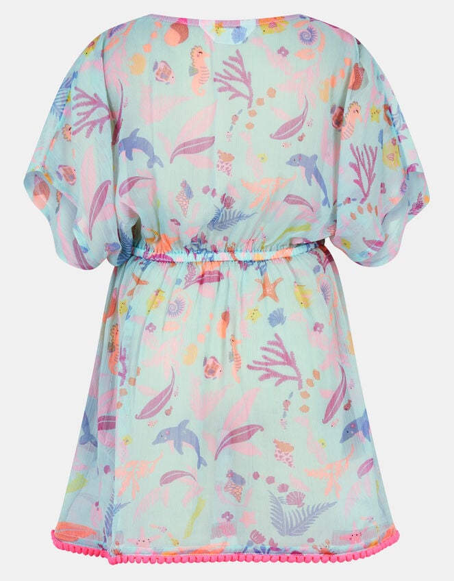 Girls Sea Print Kaftan , Multi (PASTEL MULTI), large