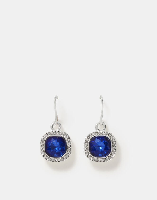 Mini Gemstone Drop Earrings, Blue (BLUE), large