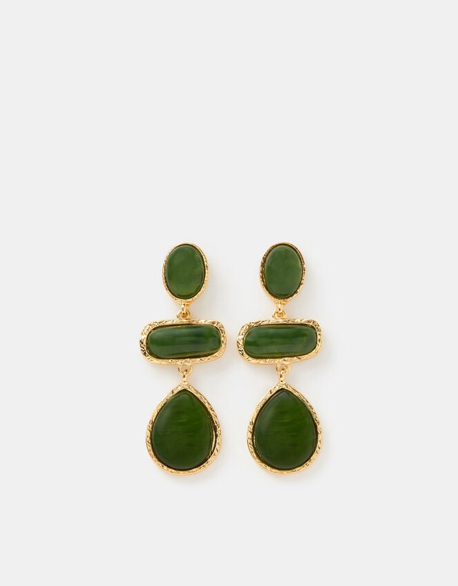 Triple Stone Drop Earrings, , large