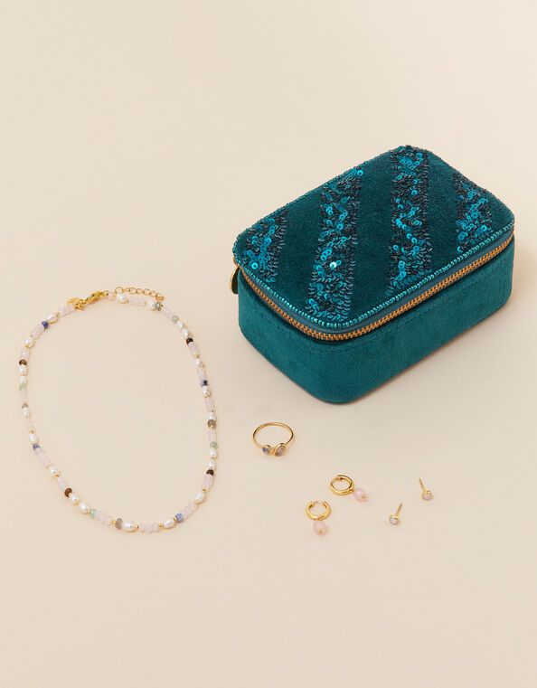 Premium Gift Set: Gold-Plated Rose Quartz Jewellery, , large