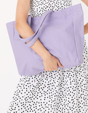 Canvas Shopper Bag, Purple (LILAC), large