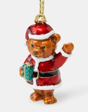 Santa Teddy Enamel Christmas Tree Decoration, , large