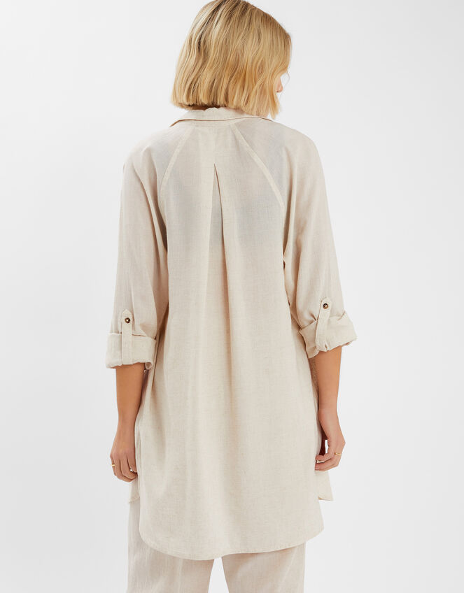 Long Sleeve Shirt Beach Cover-Up, Camel (BEIGE), large