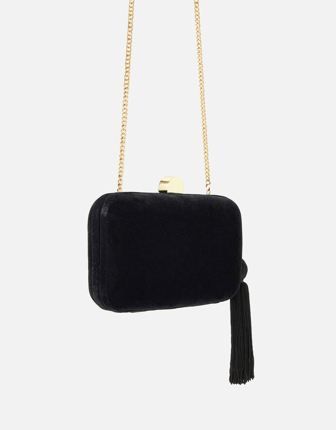 Velvet Hardcase Clutch Bag Black Clutch bags Accessorize UK