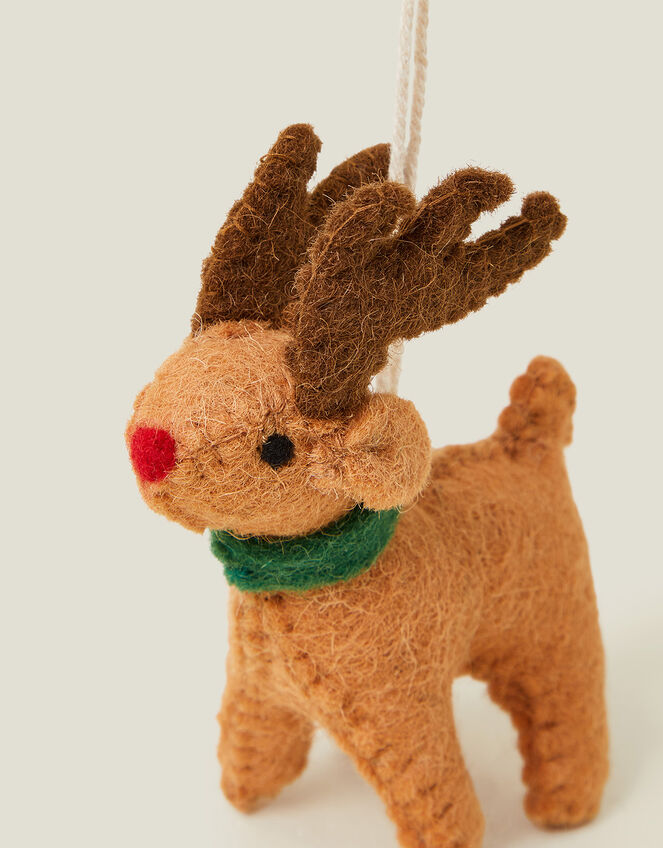 Felt Reindeer Christmas Tree Decoration, , large