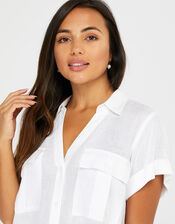Beach Shirt Dress in LENZING™ ECOVERO™, White (WHITE), large