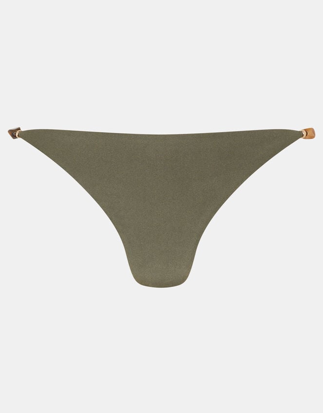 Beaded Strap Bikini Bottoms, Green (KHAKI), large