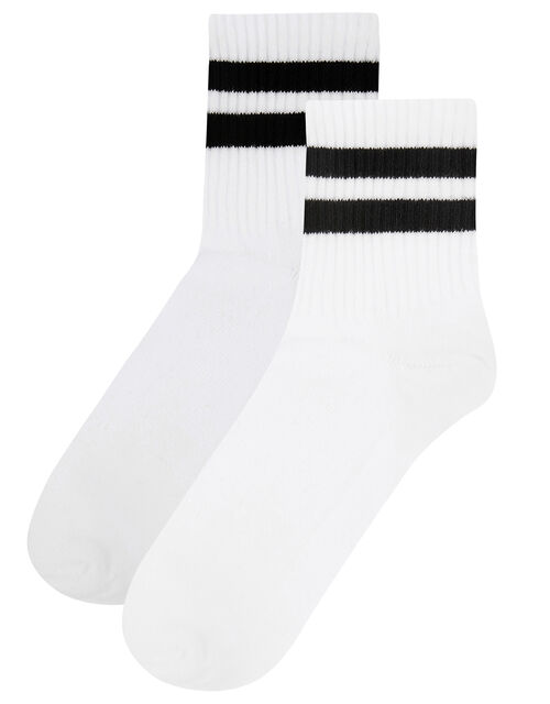 Sporty Stripe Varsity Ankle Socks White Socks & Tights Accessorize UK