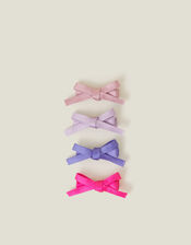 4-Pack Girls Mini Bow Hair Clips, , large