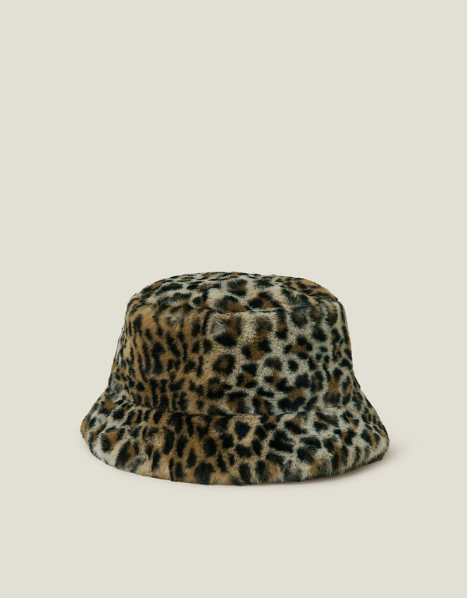 Faux Fur Bucket Hat, Leopard (LEOPARD), large