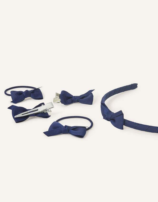 School Hair Set, Blue (NAVY), large