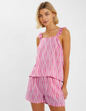 Ikat Frill Short Pyjamas Set, Pink (PINK), large