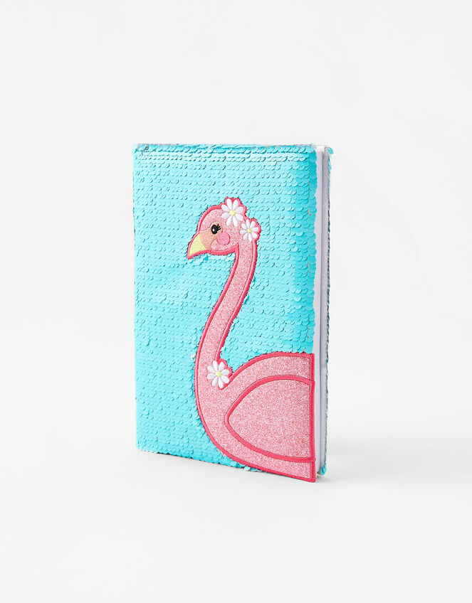 Sequin Flamingo Notebook, , large