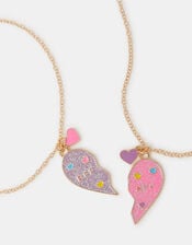 2-Pack Girls BFF Heart Friendship Necklaces, , large
